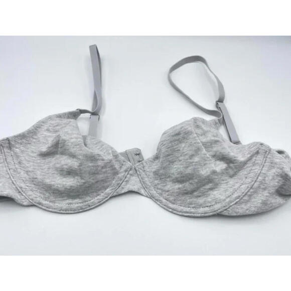 Skims Cotton Jersey Underwire Bra, Light Heather Grey, 36DD - Picture 3 of 4